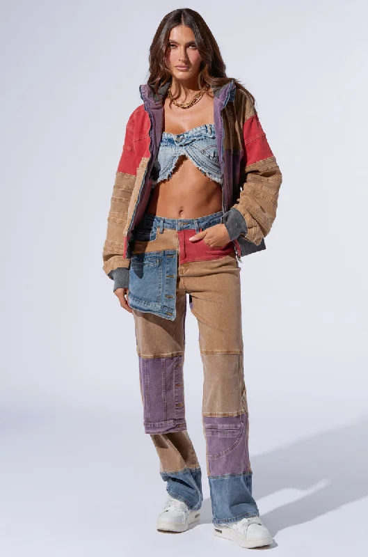 Acid - wash denim jeans with a retro 80s - inspired aestheticSUPERNATURAL PATCHWORK JEANS Acid - wash denim jeans with a retro 80s - inspired aestheticSUPERNATURAL PATCHWORK JEANS