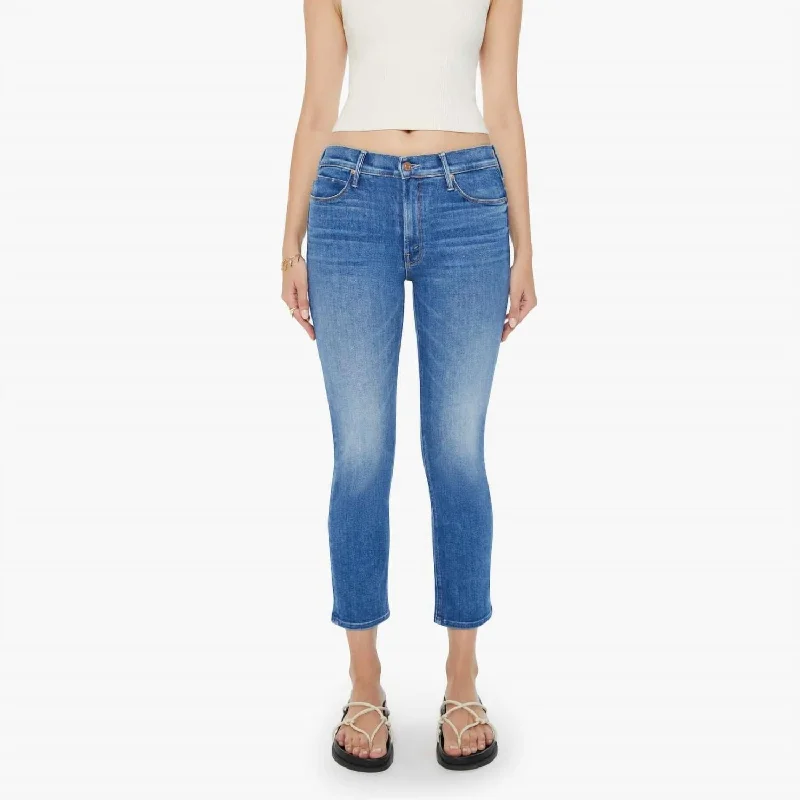 Denim jeans for a gothic - inspired look with black accents and edgy detailsThe Mid Rise Dazzler Crop Jeans In Different Strokes Denim jeans for a gothic - inspired look with black accents and edgy detailsThe Mid Rise Dazzler Crop Jeans In Different Strokes