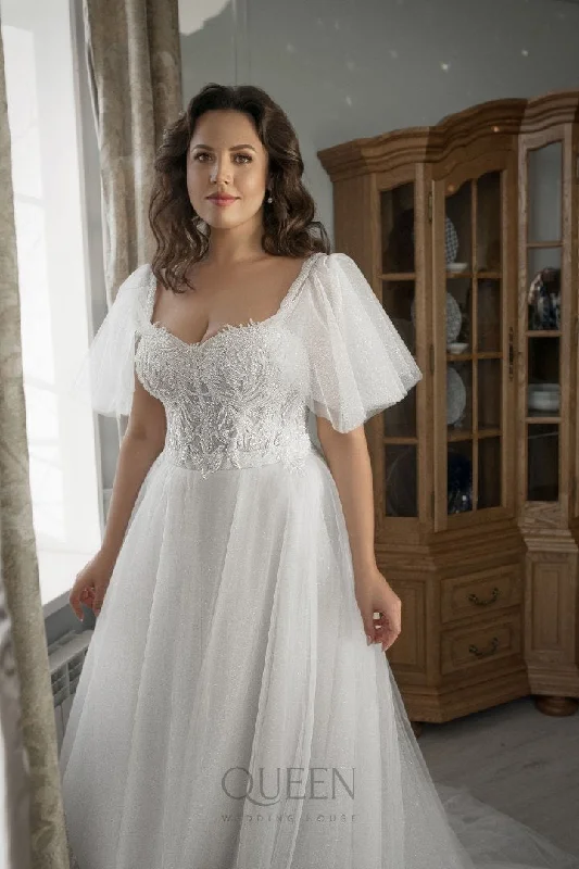 Taffeta Wedding Dresses with Pleated Bodice and A Line Skirt for a Structured LookALLYN Taffeta Wedding Dresses with Pleated Bodice and A Line Skirt for a Structured LookALLYN
