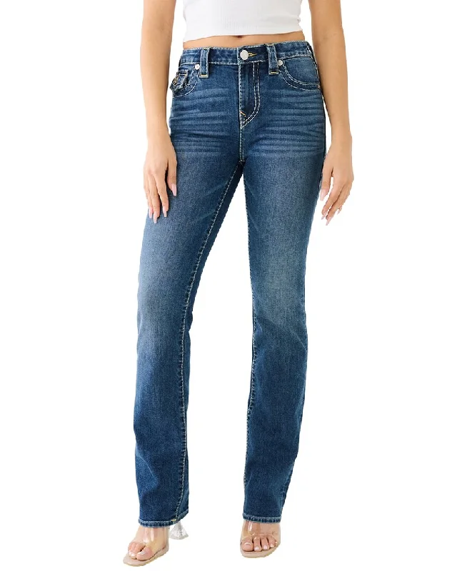 Denim jeans for a movie night with a cozy sweater or jacketTrue Religion Diamond Valley Billie Mr Straight Flap Jean