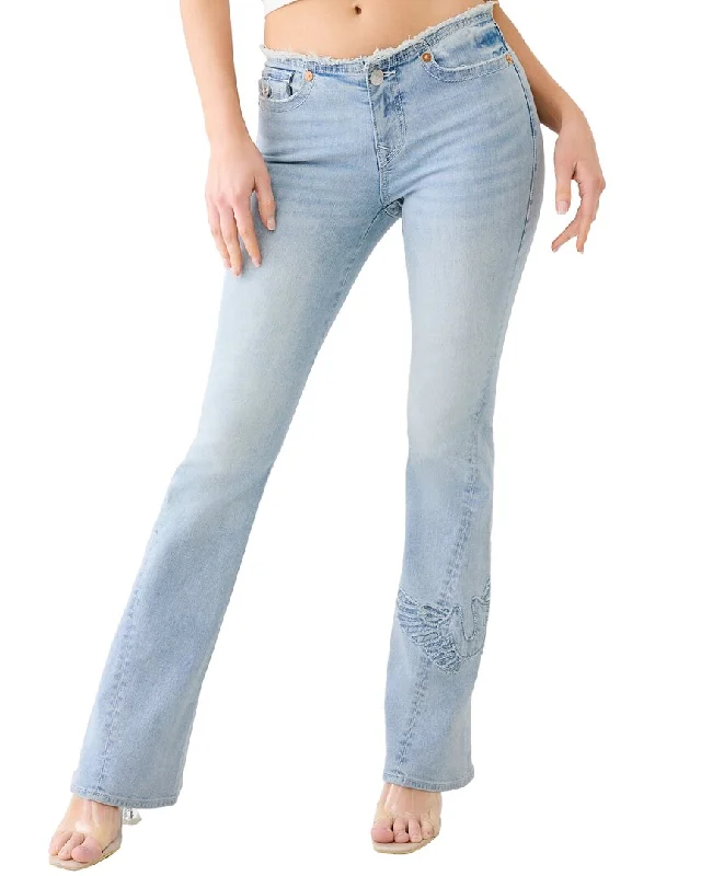 Denim jeans for a yoga class with a flexible and breathable fabricTrue Religion Lucerne Wing Joey Low Rise Flare Jean Denim jeans for a yoga class with a flexible and breathable fabricTrue Religion Lucerne Wing Joey Low Rise Flare Jean