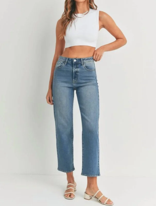 Denim jeans for a business - casual setting when paired with a blazer and dress shoesVintage Straight Jean In Medium Denim Denim jeans for a business - casual setting when paired with a blazer and dress shoesVintage Straight Jean In Medium Denim