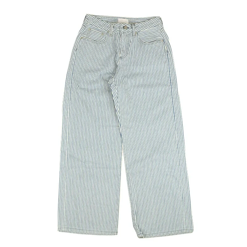 Stretch - cotton blend denim jeans for enhanced flexibility and comfortWhite And Blue Lydia Pinstripe Wide Leg Jeans Stretch - cotton blend denim jeans for enhanced flexibility and comfortWhite And Blue Lydia Pinstripe Wide Leg Jeans