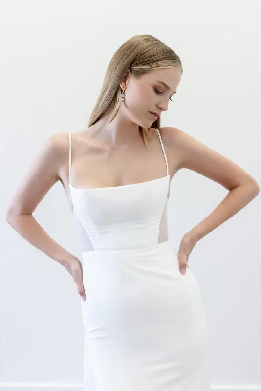 Wedding Dresses with Lace Insertions on the Skirt and Beaded Waistband and Ruffled Hem and Bow at the Waist for a Feminine and Flirty LookWILLOWBY Beatrice - 50310 Wedding Dresses with Lace Insertions on the Skirt and Beaded Waistband and Ruffled Hem and Bow at the Waist for a Feminine and Flirty LookWILLOWBY Beatrice - 50310