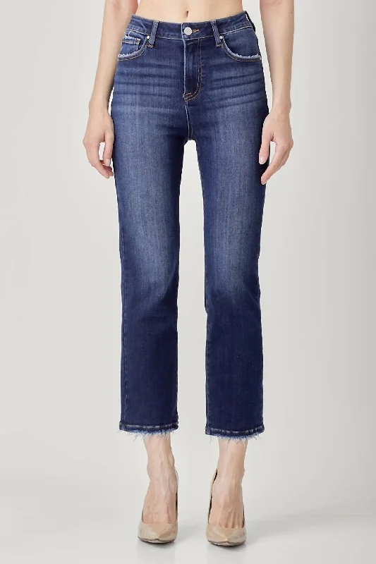 Denim jeans for a maximalist style with lots of layers and embellishmentsWomen's High-Rise Crop Straight Jeans In Blue Denim jeans for a maximalist style with lots of layers and embellishmentsWomen's High-Rise Crop Straight Jeans In Blue