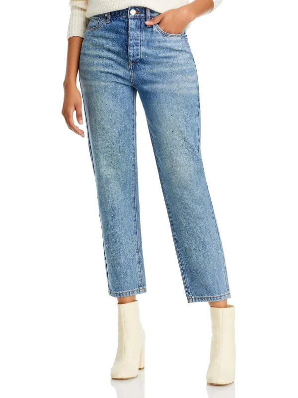 Denim jeans for a festival - inspired outfit with vibrant colors and patternsWomens Rhinestone Straight Leg High-Waist Jeans Denim jeans for a festival - inspired outfit with vibrant colors and patternsWomens Rhinestone Straight Leg High-Waist Jeans