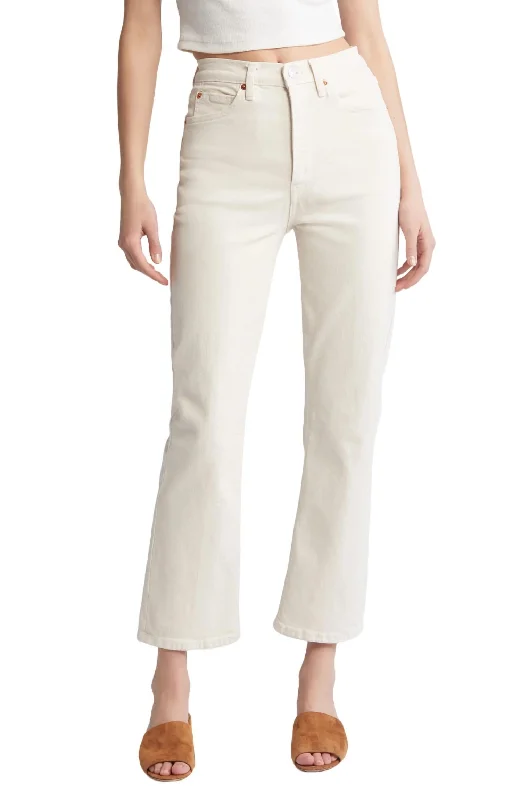 Houndstooth print pants for women in a sophisticated style70’S Crop Boot Pant In Vintage White Houndstooth print pants for women in a sophisticated style70’S Crop Boot Pant In Vintage White