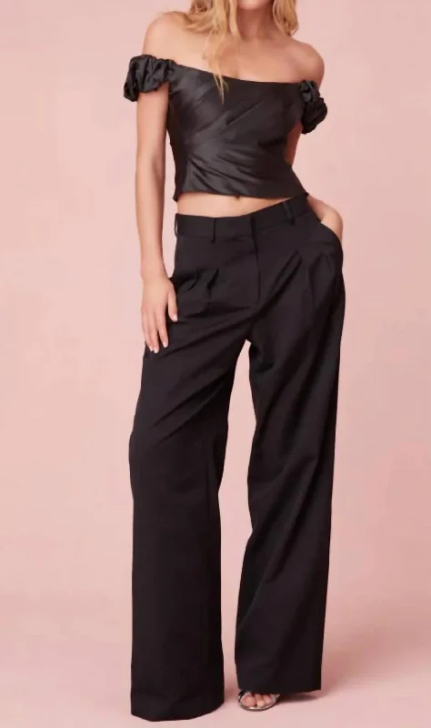 Linen blend jogger pants for women in comfortAdams Pant In Black