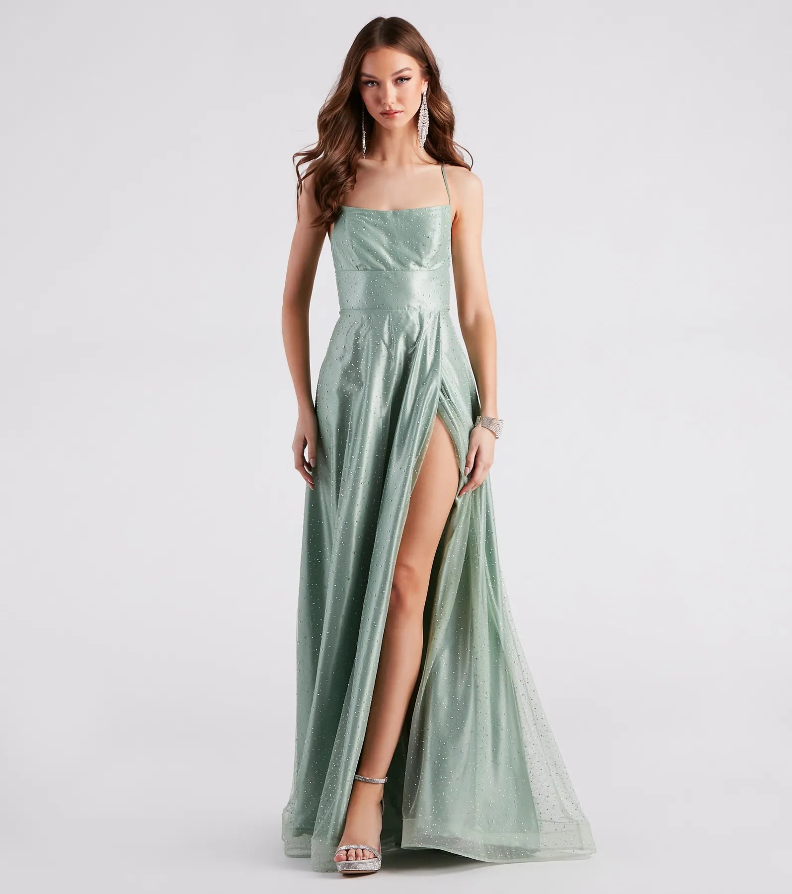 Plunging Neckline Party Dresses with Sequined Trim for Ladies' Glamorous EventsAlexis Formal Rhinestone A-Line Dress Plunging Neckline Party Dresses with Sequined Trim for Ladies' Glamorous EventsAlexis Formal Rhinestone A-Line Dress