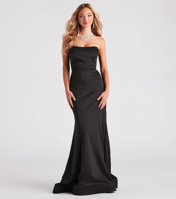 Strapless Party Dresses with Tassel Accents for Ladies' Fun and Flirty LookAmy Formal Strapless Mermaid Dress Strapless Party Dresses with Tassel Accents for Ladies' Fun and Flirty LookAmy Formal Strapless Mermaid Dress