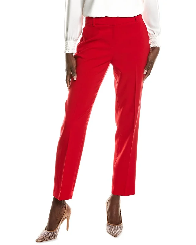 Wide leg linen blend pants for women in summerAnne Klein Fly Front Slash Pocket Straight Ankle Pant Wide leg linen blend pants for women in summerAnne Klein Fly Front Slash Pocket Straight Ankle Pant