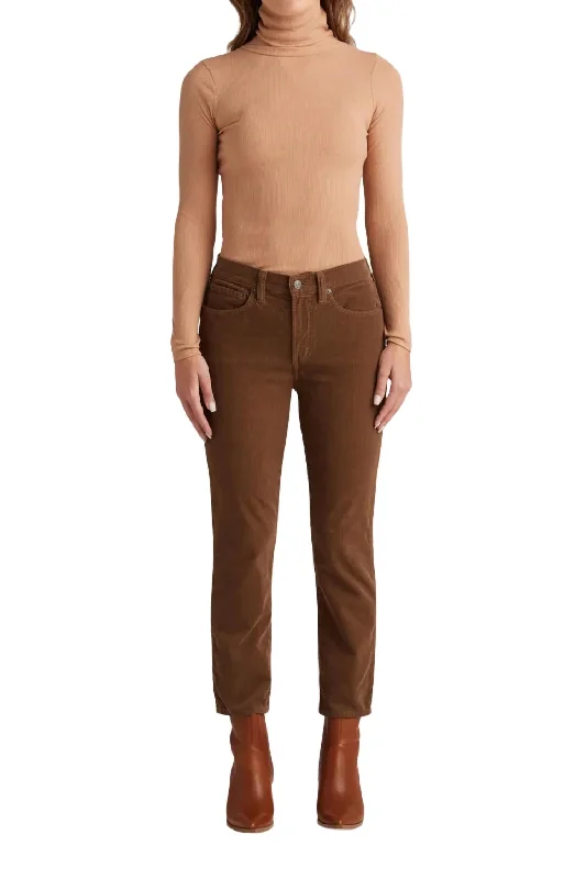 Elastic waistband lounge pants for women at homeBree Corduroy Pant In Driftwood