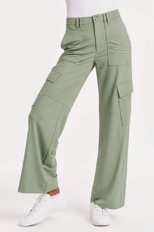Trousers with decorative buttons for women in a stylish detailCairo Pant In Green