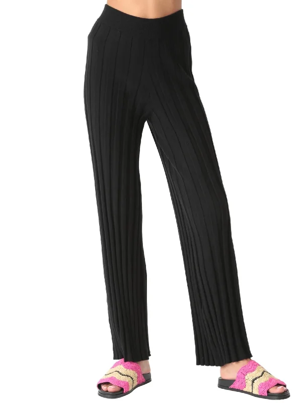 Metallic effect pants for women in a glamorous styleCarmel Ribbed Knit Pant In Onyx Metallic effect pants for women in a glamorous styleCarmel Ribbed Knit Pant In Onyx