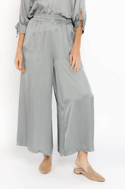 Solid color palazzo pants for women in bright huesClarise Pants In Grey