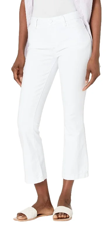Plaid wide leg jeans for women in a preppy and trendy styleColette Crop Flare Denim In Crisp White Plaid wide leg jeans for women in a preppy and trendy styleColette Crop Flare Denim In Crisp White