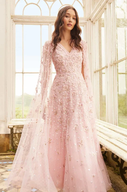 Party Dresses with Beaded Floral Wreath on the Bodice and High Low Hem for Ladies' Delicate and Dramatic LookDahlia Ditsy Ankle Gown Party Dresses with Beaded Floral Wreath on the Bodice and High Low Hem for Ladies' Delicate and Dramatic LookDahlia Ditsy Ankle Gown