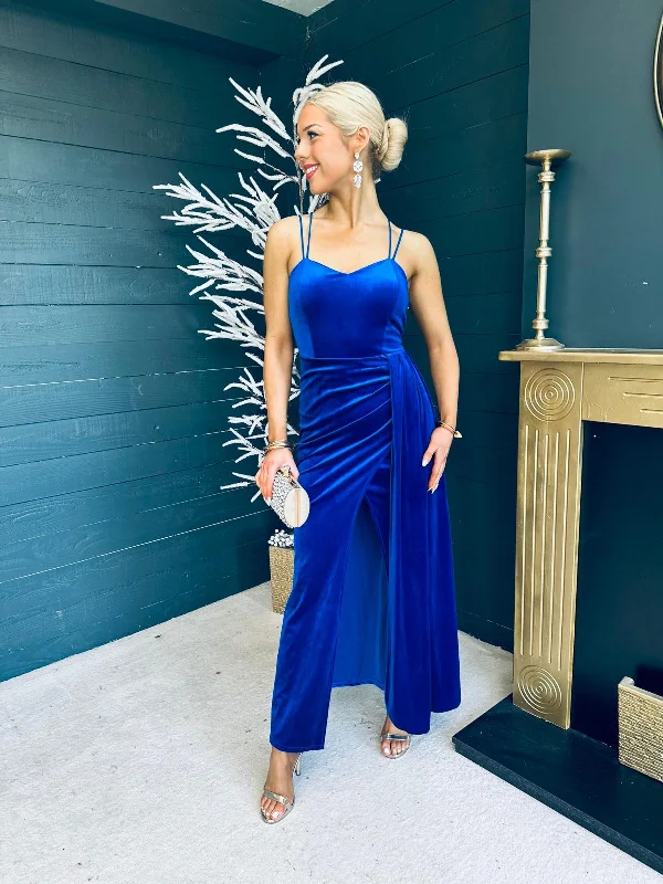 Beaded Party Dresses with Tulle Skirt for Ladies' Formal DancesDanise Velvet Detail Dress Cobalt Beaded Party Dresses with Tulle Skirt for Ladies' Formal DancesDanise Velvet Detail Dress Cobalt