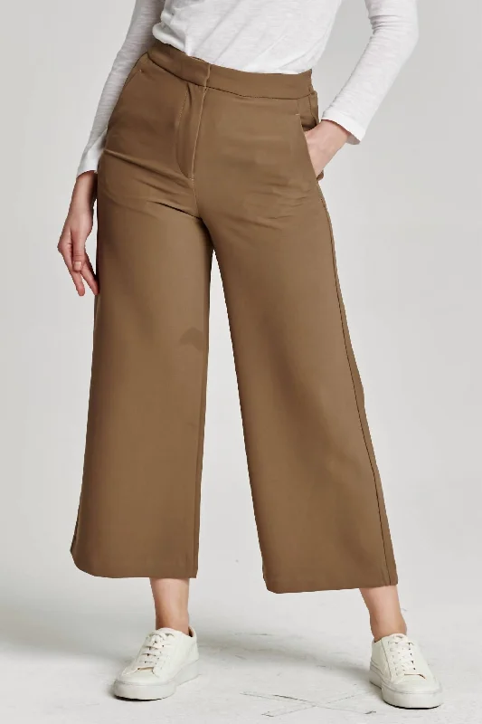 Leather look wide leg pants for women in a bold and stylish lookDenali Trouser In Brown Leather look wide leg pants for women in a bold and stylish lookDenali Trouser In Brown