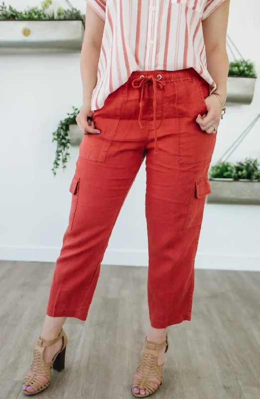 Striped wide leg jeans for women in a bold and trendy styleDiscoverer Pull-On Cargo Pant In Sedona Striped wide leg jeans for women in a bold and trendy styleDiscoverer Pull-On Cargo Pant In Sedona
