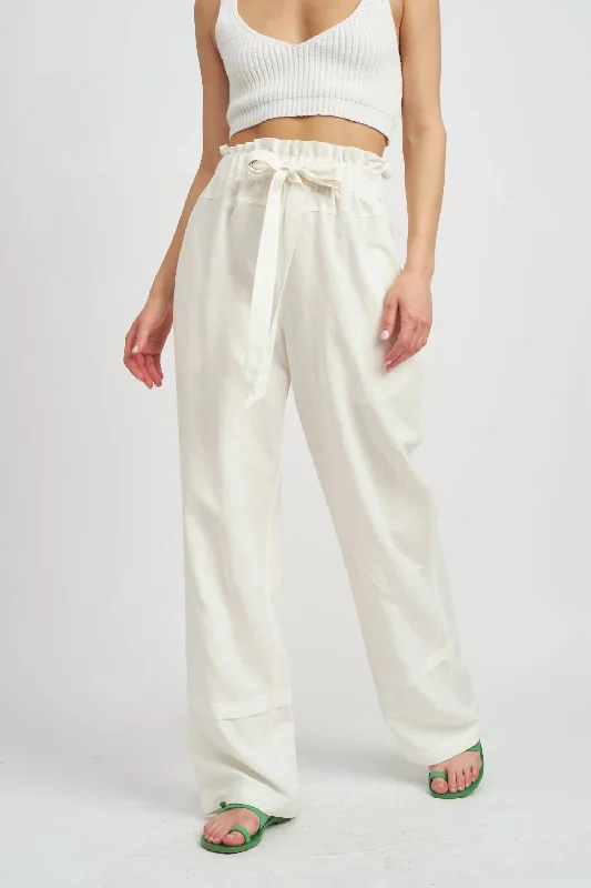 Ripped jeans for women in a punk styleDrawstring Linen Pant In Off White