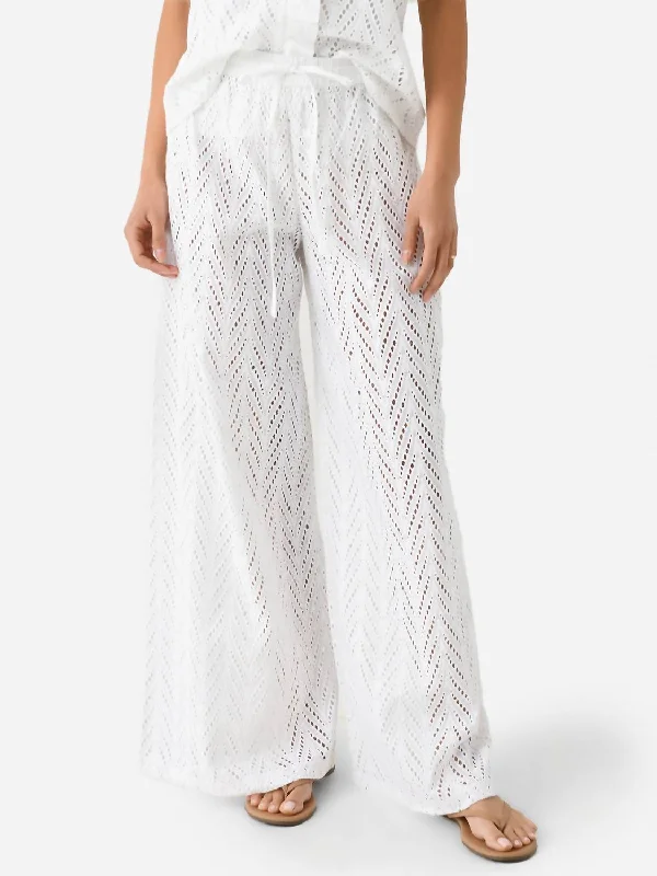 Capri pants for women in springEyelet Pants In White