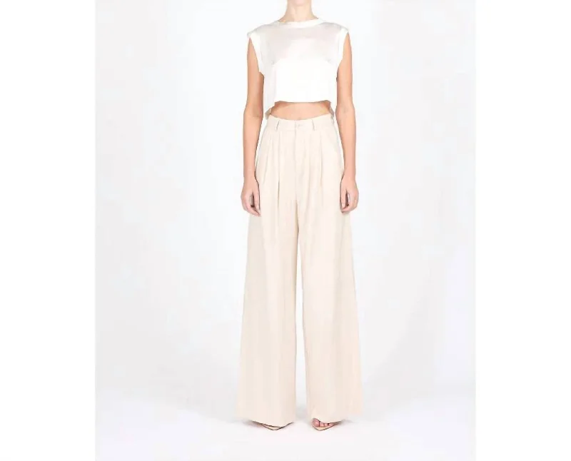 Cuffed flared pants for women in a retro - inspired styleFabi Pant In Oat