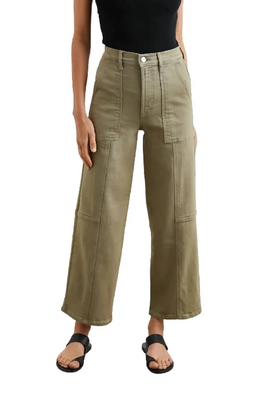 Striped wide leg pants for women in a bold fashion statementGetty Crop Utility Pant In Olive Striped wide leg pants for women in a bold fashion statementGetty Crop Utility Pant In Olive