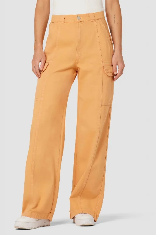 Lightweight track pants for women in sportsHigh-Rise Wide Leg Cargo Pant In Clay