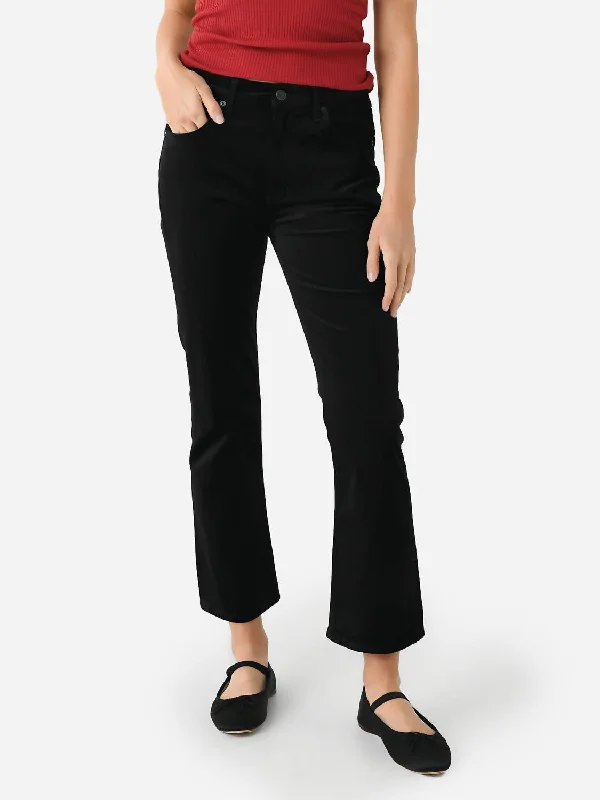 Trousers with back pockets for women in functionalityIsola Velvet Bootcut Pant In Black Trousers with back pockets for women in functionalityIsola Velvet Bootcut Pant In Black