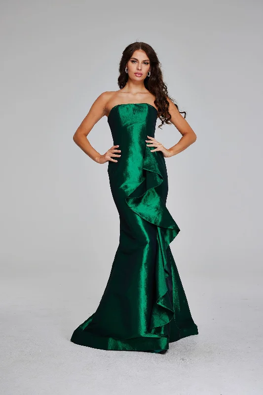 Party Dresses with Sequined Geometric Shapes and Lace and Chiffon Blend and Ruffled Sleeves for Ladies' Modern and Dramatic LookJovani 39368 Party Dresses with Sequined Geometric Shapes and Lace and Chiffon Blend and Ruffled Sleeves for Ladies' Modern and Dramatic LookJovani 39368