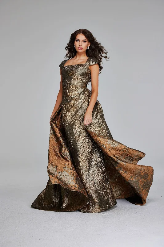 Party Dresses with Embroidered Stars and Sequined Dots and Sheer Sleeve for Ladies' Celestial and Elegant LookJovani 40295 Party Dresses with Embroidered Stars and Sequined Dots and Sheer Sleeve for Ladies' Celestial and Elegant LookJovani 40295
