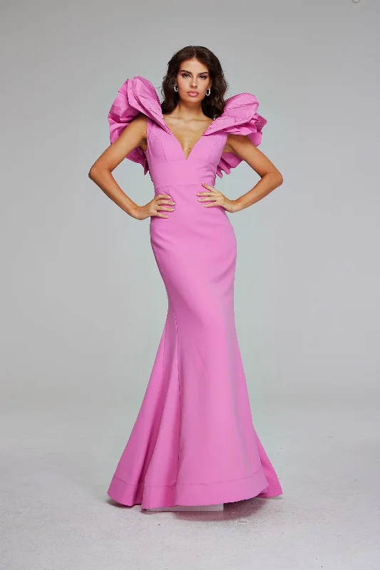 Party Dresses with Embroidered Birds and Sequined Floral Motifs and Satin and Lace Combo for Ladies' Nature Inspired and Romantic LookJovani 40663 Party Dresses with Embroidered Birds and Sequined Floral Motifs and Satin and Lace Combo for Ladies' Nature Inspired and Romantic LookJovani 40663