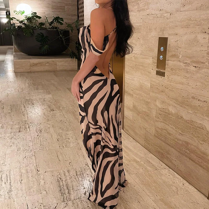 Sheath Style Velvet Party Dresses for Ladies' Evening GalasLagerfe 3463 Striped Zebra Print Backless Slim Off The Shoulder Elegant Women'S Dresses Evening Prom Lady 2023 Casual Clothes Sheath Style Velvet Party Dresses for Ladies' Evening GalasLagerfe 3463 Striped Zebra Print Backless Slim Off The Shoulder Elegant Women'S Dresses Evening Prom Lady 2023 Casual Clothes