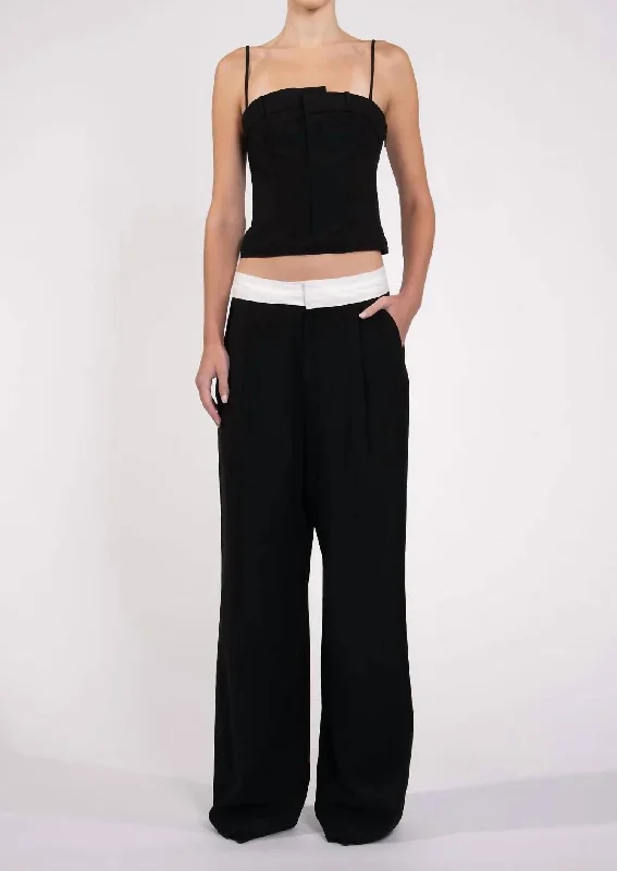 Houndstooth wide leg pants for women in a statement styleLandon Pant In Black