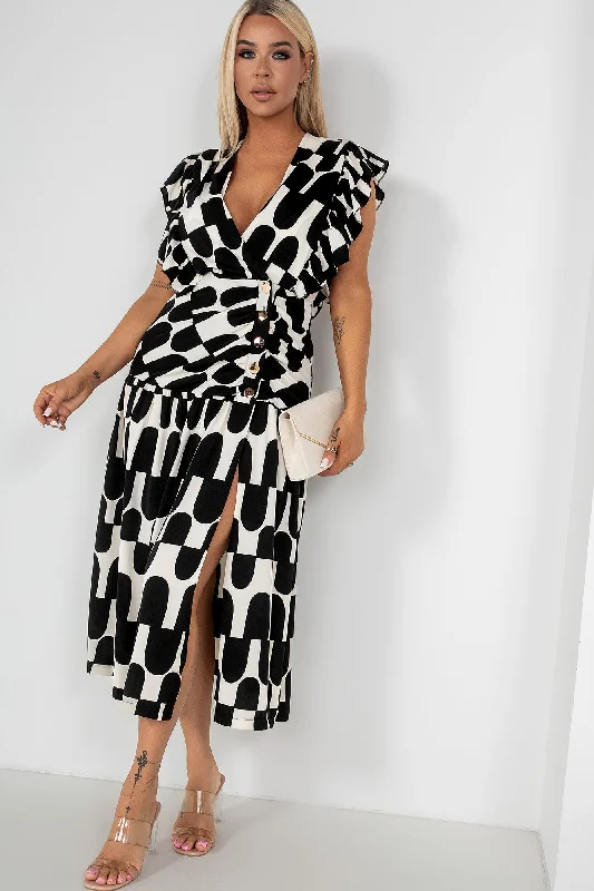 Party Dresses with Sheer Panels and Beaded Trim and Bow at the Back for Ladies' Sexy and Polished LookLily Black Print Dress Party Dresses with Sheer Panels and Beaded Trim and Bow at the Back for Ladies' Sexy and Polished LookLily Black Print Dress