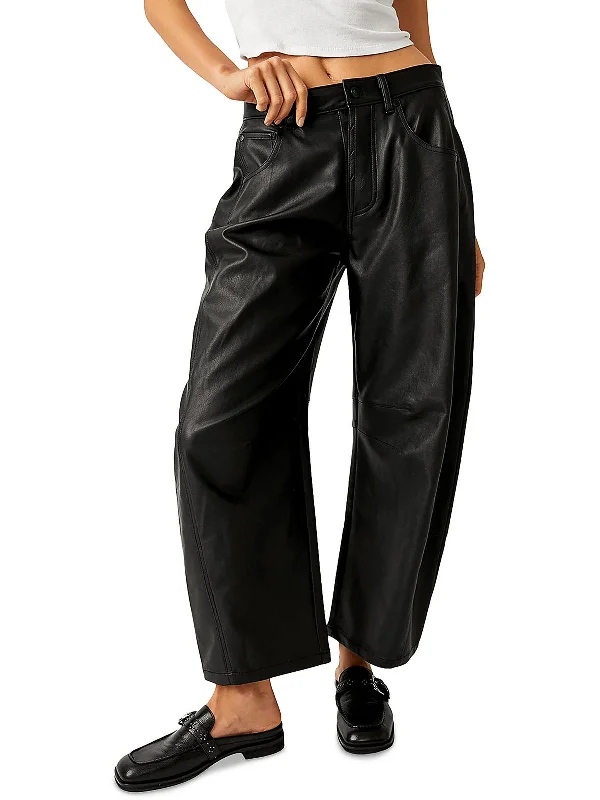 Velvet pants for women in a luxurious feelLucky You Womens Faux Leather Tapered Wide Leg Pants Velvet pants for women in a luxurious feelLucky You Womens Faux Leather Tapered Wide Leg Pants