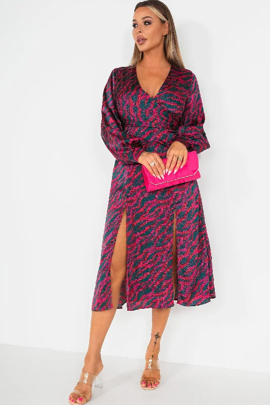 Neon Colored Party Dresses with Cut Out Details for Ladies' Rave PartiesMaddox Pink Print Dress Neon Colored Party Dresses with Cut Out Details for Ladies' Rave PartiesMaddox Pink Print Dress