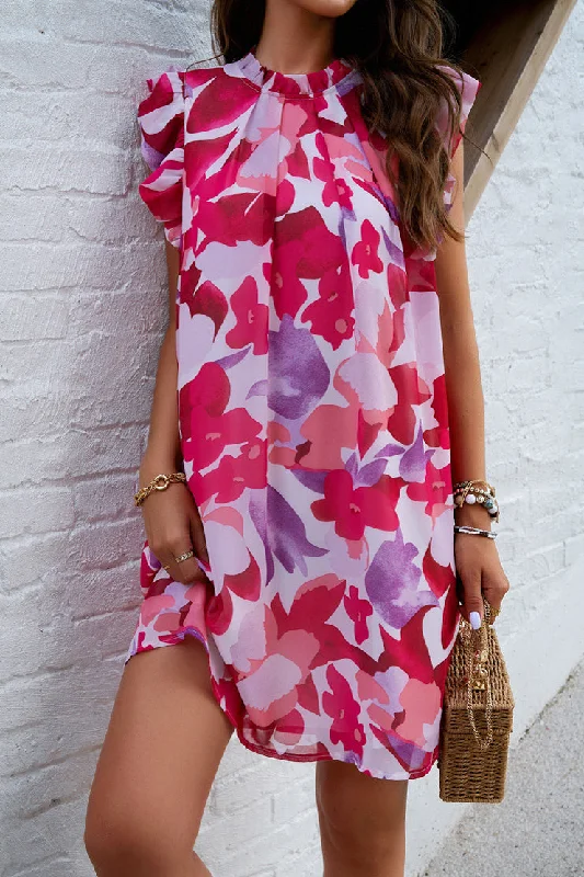 Neon Colored Party Dresses with Cut Out Details for Ladies' Rave PartiesMariah Red Chiffon Print Dress Neon Colored Party Dresses with Cut Out Details for Ladies' Rave PartiesMariah Red Chiffon Print Dress