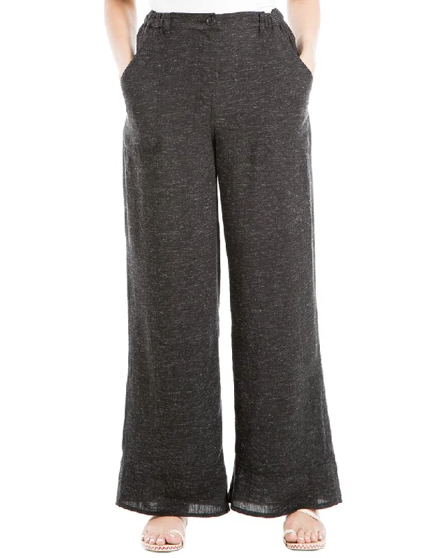 Drawstring pants for women in a casual fitMax Studio Wide Leg Linen-Blend Pant
