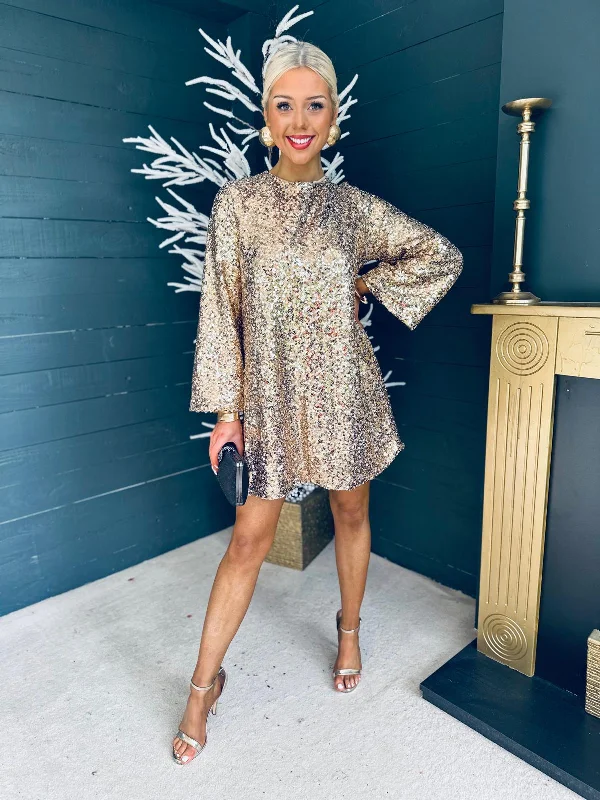 Party Dresses with Beaded Floral Wreath on the Bodice and Tulle Skirt for Ladies' Delicate and Festive LookMila Bow Detail Sequin Mini Dress Gold Party Dresses with Beaded Floral Wreath on the Bodice and Tulle Skirt for Ladies' Delicate and Festive LookMila Bow Detail Sequin Mini Dress Gold