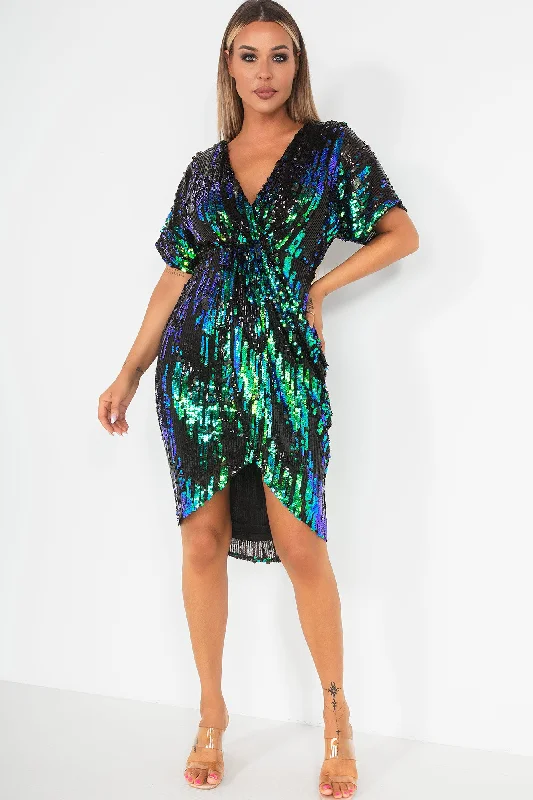 Bohemian Embroidered Party Dresses for Ladies' Beach PartiesNovah Black Sequin Dress Bohemian Embroidered Party Dresses for Ladies' Beach PartiesNovah Black Sequin Dress