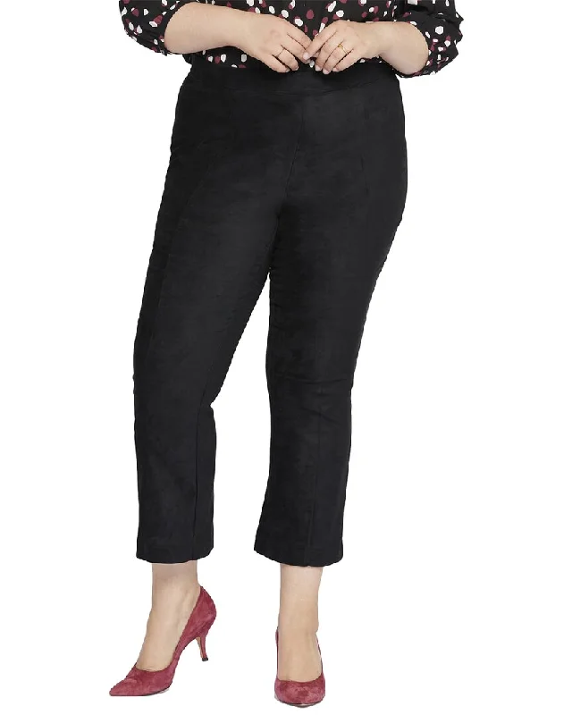 Printed wide leg jeans for women in a colorful and trendy styleNYDJ Plus Suede Pant