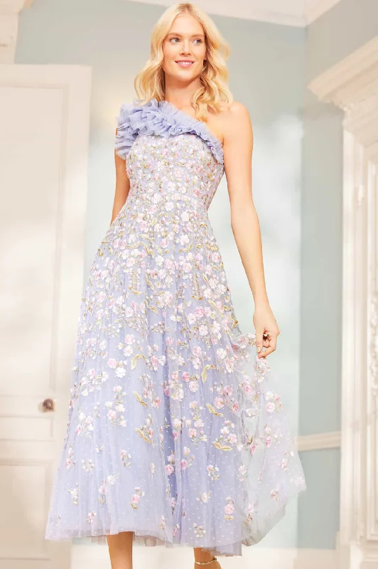 Party Dresses with Embroidered Party Animals and Colorful Sequins for Ladies' Themed Party FunPosy Pirouette One-Shoulder Ankle Gown Party Dresses with Embroidered Party Animals and Colorful Sequins for Ladies' Themed Party FunPosy Pirouette One-Shoulder Ankle Gown