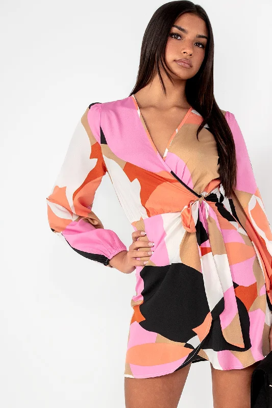 Party Dresses with Sheer Sleeve and Sequined Cuffs and Bow at the Waist for Ladies' Elegant and Sweet LookPriscilla Multi Print Wrap Dress Party Dresses with Sheer Sleeve and Sequined Cuffs and Bow at the Waist for Ladies' Elegant and Sweet LookPriscilla Multi Print Wrap Dress