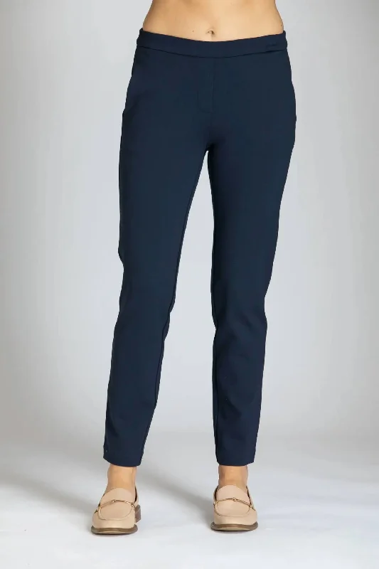 Sequined skinny pants for women in a party - ready stylePull On Ponte Trousers In Navy Sequined skinny pants for women in a party - ready stylePull On Ponte Trousers In Navy