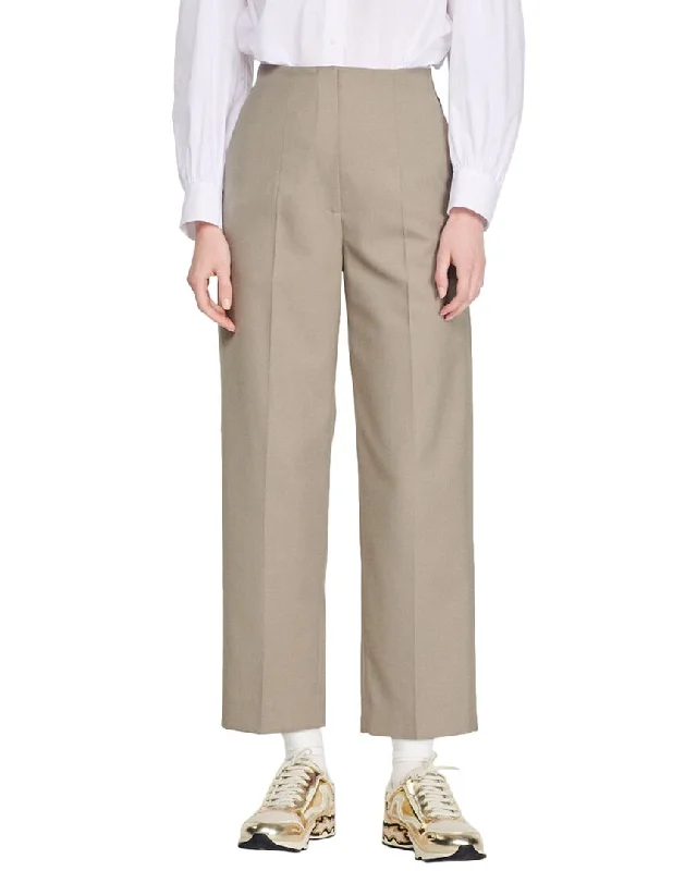 Flowy pants for women in a romantic lookSandro Bandol Wool-Blend Pant