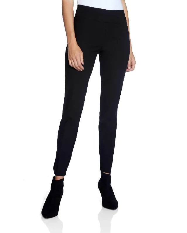 Distressed wide leg denim pants for women in a trendy and edgy styleSolid Slim Ankle Pant In Black Distressed wide leg denim pants for women in a trendy and edgy styleSolid Slim Ankle Pant In Black