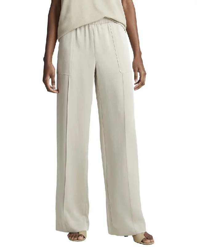 Sequined wide leg jeans for women in a glamorous and party - ready styleVince Shiny Zip Trim Wide Leg Pull On Pant Sequined wide leg jeans for women in a glamorous and party - ready styleVince Shiny Zip Trim Wide Leg Pull On Pant