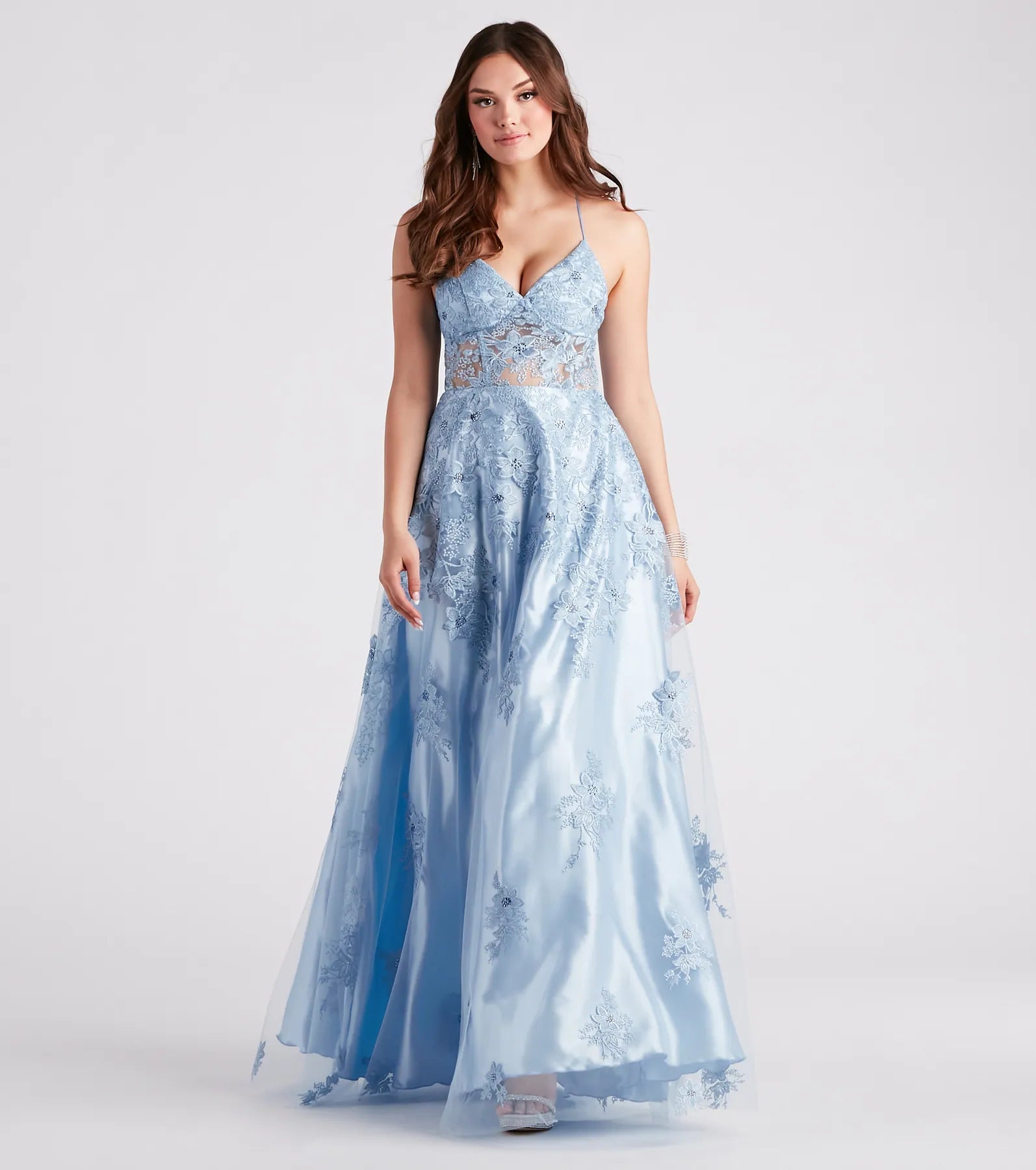 Party Dresses with Metallic Sequined Bodice and Chiffon Skirt and Ruffled Hem for Ladies' Glamorous and Flirty LookWillow Floral Embroidered Ball Gown Party Dresses with Metallic Sequined Bodice and Chiffon Skirt and Ruffled Hem for Ladies' Glamorous and Flirty LookWillow Floral Embroidered Ball Gown